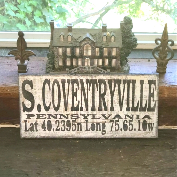 S. COVENTRYVILLE, PA RUSTIC WOOD TOWN SIGN - Picture 1 of 4